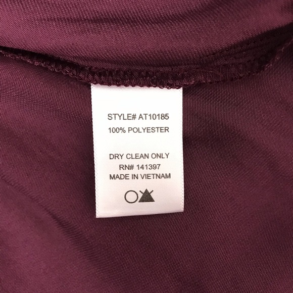 ASTR Burgundy Wine Purple Faux Wrap Top Loose Fit Flowy Chiffon Drape Blouse - Picture 8 of 8